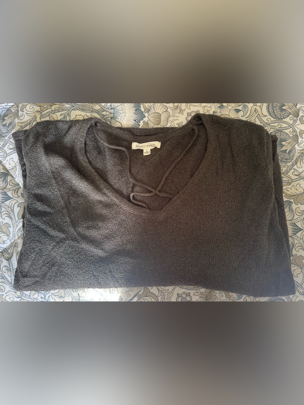 Honey Punch Women’s Sweater with Crisscross Detail
